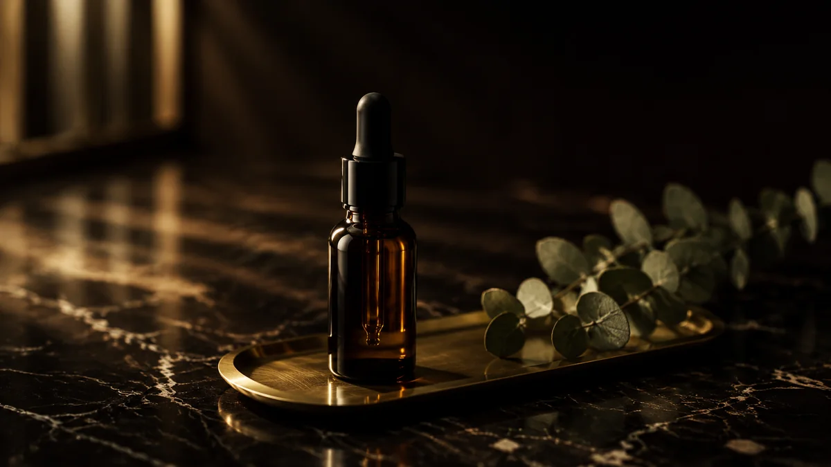 Elegant dark luxe still life representing Botox and Dysport care at Just Face It MedSpa in St. Clair, MO